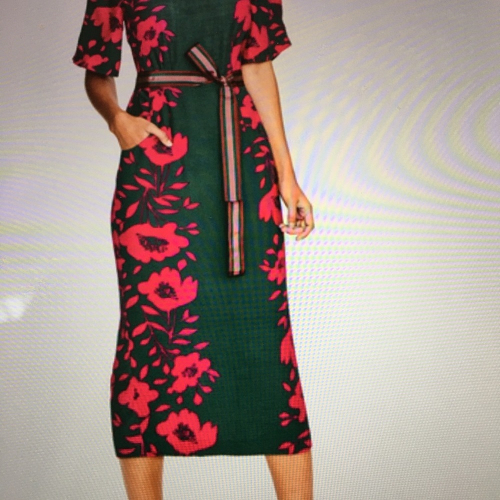 Boden Kimono Sleeve Floral Print Dress, Size 4